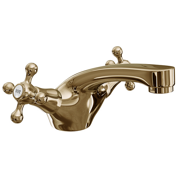 Victoria Gold Traditional Mono Basin Mixer Tap + Waste Large Image