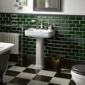 Victoria Metro Bevelled Forest Dark Green Tiles 200 x 100mm