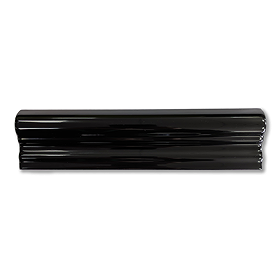 Victoria Metro Black Dado Border Wall Tile - 50 x 200mm