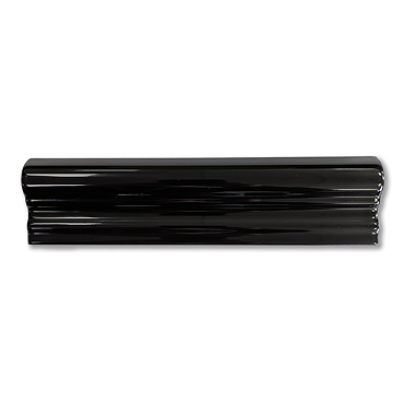 Victoria Metro Black Dado Border Wall Tile - 50 x 200mm