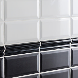 Victoria Metro Black Dado Border Wall Tile - 50 x 200mm