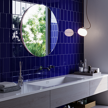 Victoria Metro Flat Cobalt Blue Tiles 200 x 100mm