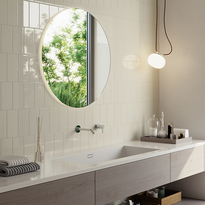 Victoria Metro Flat Light Grey Tiles - 200 x 100mm