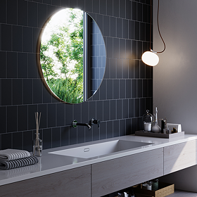 Victoria Metro Flat Matt Black Tiles 200 x 100mm