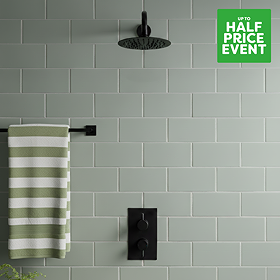 Victoria Metro Flat Matt Sage Tiles - 200 x 100mm