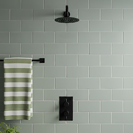 Victoria Metro Flat Matt Sage Tiles 200 x 100mm