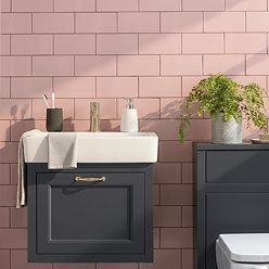 Victoria Metro Flat Gloss Pink Tiles - 200 x 100mm