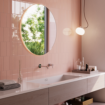 Victoria Metro Flat Pink Tiles 200 x 100mm