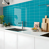 Victoria Metro Flat Wall Tiles - Aqua Blue - 200 x 100mm