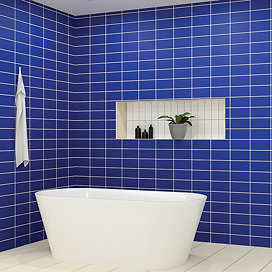Victoria Metro Flat Wall Tiles - Matt Cobalt - 20 x 10cm
