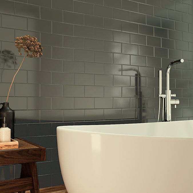 Victoria Metro Flat Wall Tiles - Metallic - 20 x 10cm