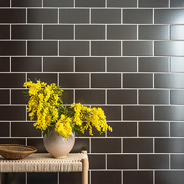 Victoria Metro Flat Wall Tiles - Metallic - 20 x 10cm