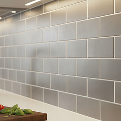 Victoria Metro Flat Wall Tiles - Metallic - 20 x 10cm