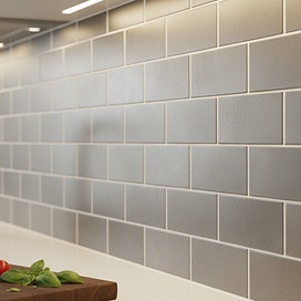 Victoria Metro Flat Wall Tiles - Metallic - 20 x 10cm