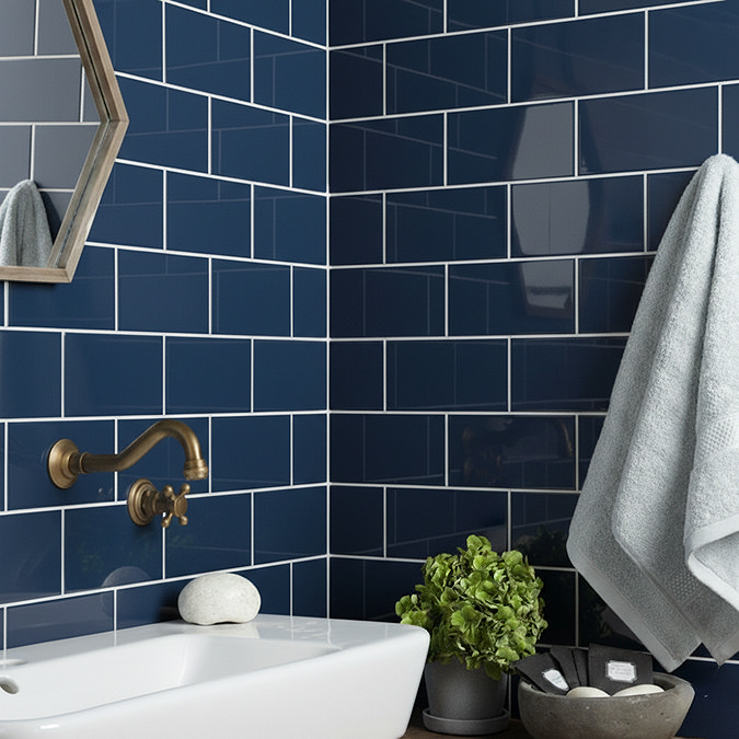 Victoria Metro Flat Wall Tiles - Sapphire - 200 x 100mm