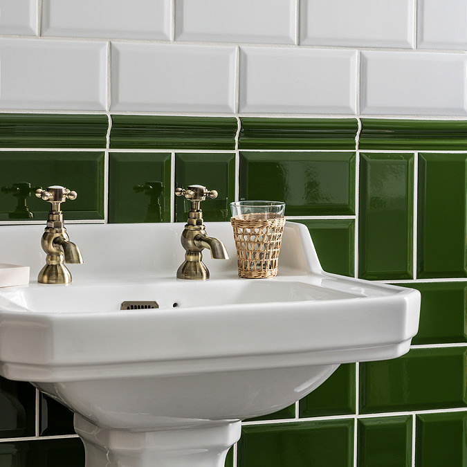 Victoria Metro Green Dado Border Wall Tile - 50 x 200mm