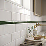 Victoria Metro Green Listello Border Trim Tile - 20 x 200mm