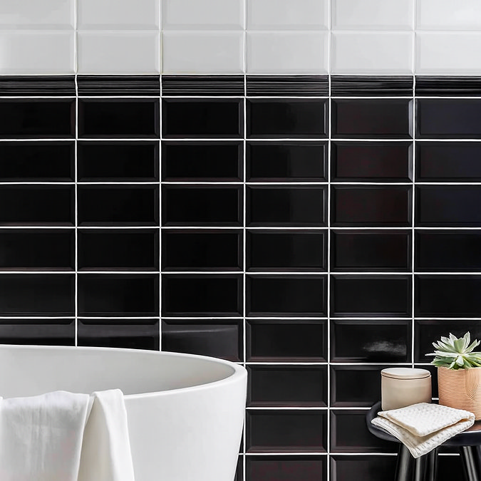 Victoria Metro Wall Tiles - Black 200 x 100mm