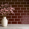 Victoria Metro Bevelled Gloss Marron Tiles - 20 x 10cm