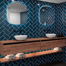 Victoria Metro Wall Tiles - Gloss Dark Teal 200 x 100mm