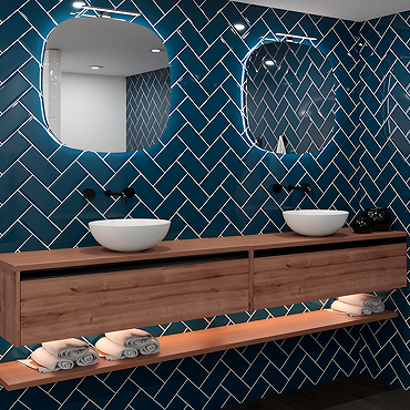 Victoria Metro Wall Tiles - Gloss Dark Teal 200 x 100mm