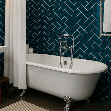 Victoria Metro Wall Tiles - Gloss Dark Teal 200 x 100mm