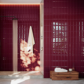 Victoria Metro Wall Tiles - Gloss Plum - 20 x 10cm