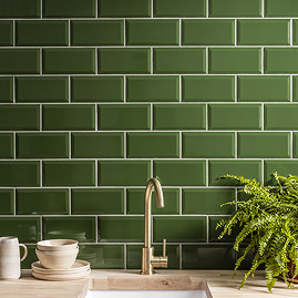 Victoria Metro Wall Tiles - Green - 20 x 10cm (Pack of 50)