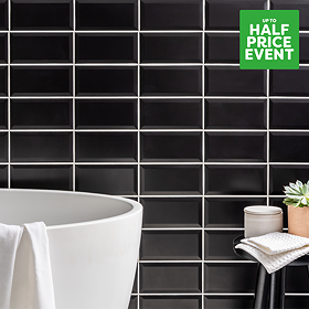 Victoria Metro Wall Tiles - Matt Black - 200 x 100mm