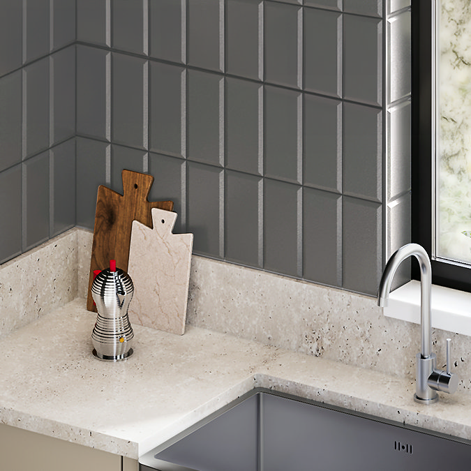 Victoria Metro Wall Tiles - Matt Grey - 20 x 10cm