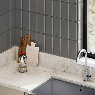 Victoria Metro Wall Tiles - Matt Dark Grey - 20 x 10cm