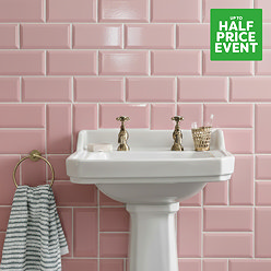 Victoria Metro Wall Tiles - Pink 200 x 100mm