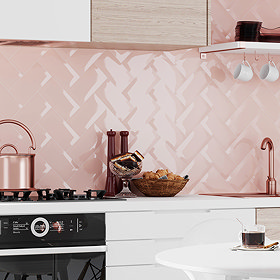 Victoria Metro Wall Tiles - Pink - 20 x 10cm Large Image