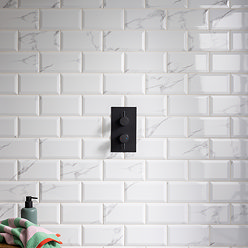 Victoria Metro Wall Tiles - White Marble Effect - 20 x 10cm