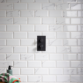 Victoria Metro Wall Tiles - White Marble Effect - 20 x 10cm