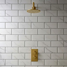 Victoria Metro Wall Tiles - White Marble Effect - 200 x 100mm