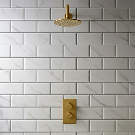 Victoria Metro Wall Tiles - White Marble Effect - 200 x 100mm