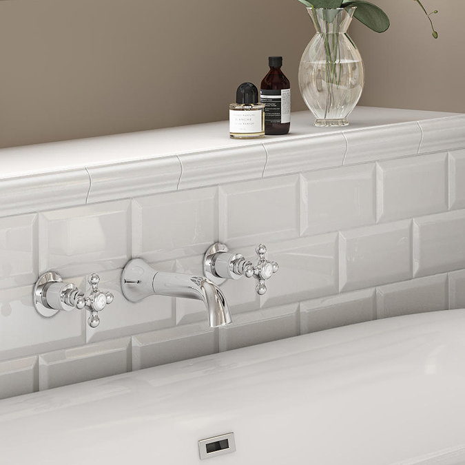 Victoria Metro White Dado Border Wall Tile - 50 x 200mm