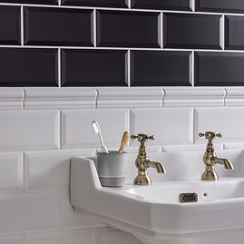Victoria Metro White Dado Border Wall Tile - 50 x 200mm