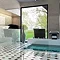 Victorian Chequered Gloss Cream Marble Effect Floor Tile - 600 x 600mm Profile Large Image