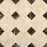 Victorian Chequered Gloss Cream Marble Effect Floor Tile - 600 x 600mm Large Image