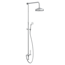 Trafalgar Traditional Rigid Riser with 200mm Shower Head, Hand Shower and Diverter Chrome