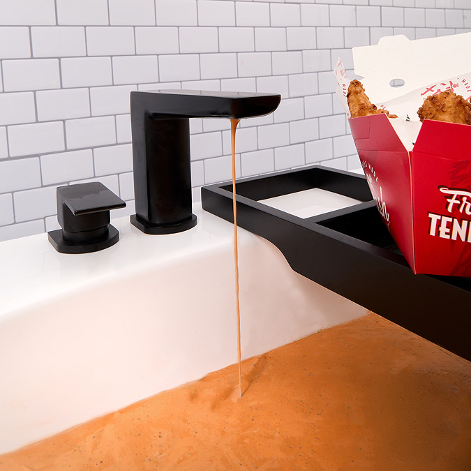 Victorian Plumbing x Slim Chickens Modern Bath with World-first Sauce Tap
