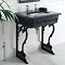 Victrion Traditional Black Aluminium Basin Wash Stand & Mirror Set Profile Large Image