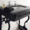 Victrion Traditional Black Aluminium Basin Wash Stand & Mirror Set additional Large Image