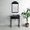 Victrion Traditional Black Aluminium Basin Wash Stand & Mirror Set Large Image