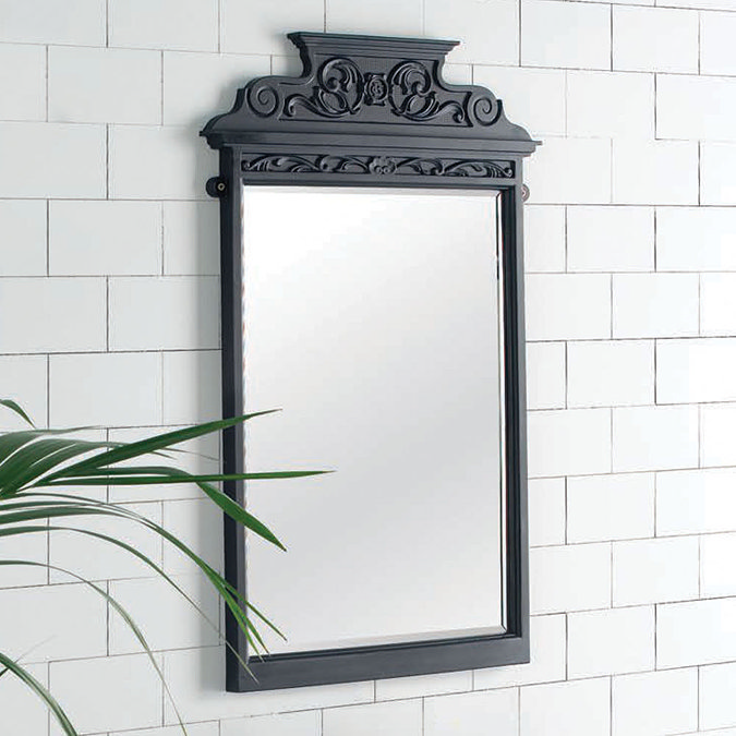 Victrion Traditional Black Aluminium Mirror Large Image