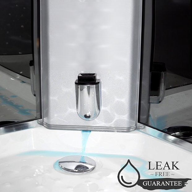 Vidalux Clearwater 1200 x 800 Black Frame Steam Shower