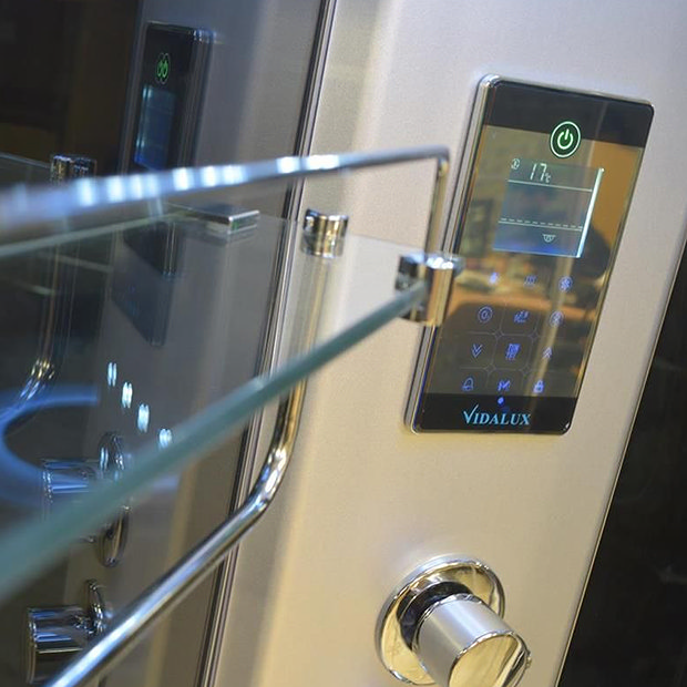 Vidalux Clearwater 1200 x 800 Black Frame Steam Shower