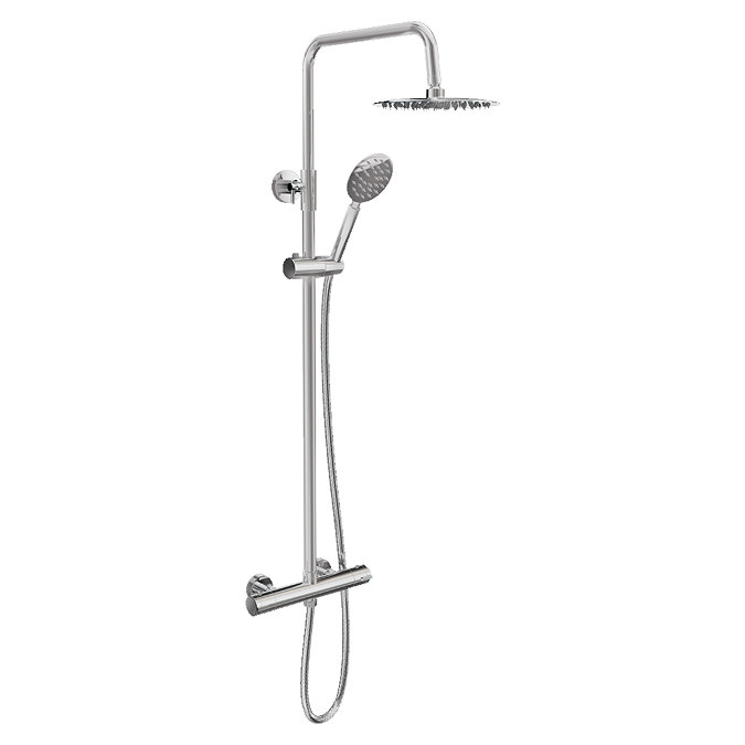 Videira Modern Round Style Thermostatic Shower Kit - Chrome Profile Large Image